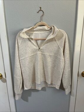 Women's Cream Quarter-Zip Pullover Top